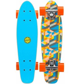 NIJDAM PENNY BOARD "HOUT" Blauw/Fluororanje/Grijs