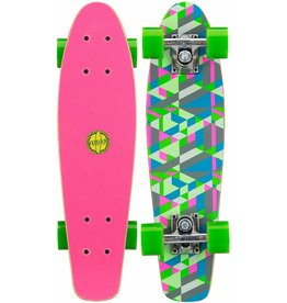 NIJDAM PENNY BOARD "HOUT" Fuchsia/Fluorgroen/Grijs