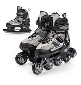 METEOR METEOR INLINE SKATES/SCHAATSEN 2 W 1 INVERT, BLACK/GREY