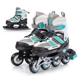 METEOR METEOR INLINE SKATES/SCHAATSEN 2 W 1 INVERT, MINT/GREY